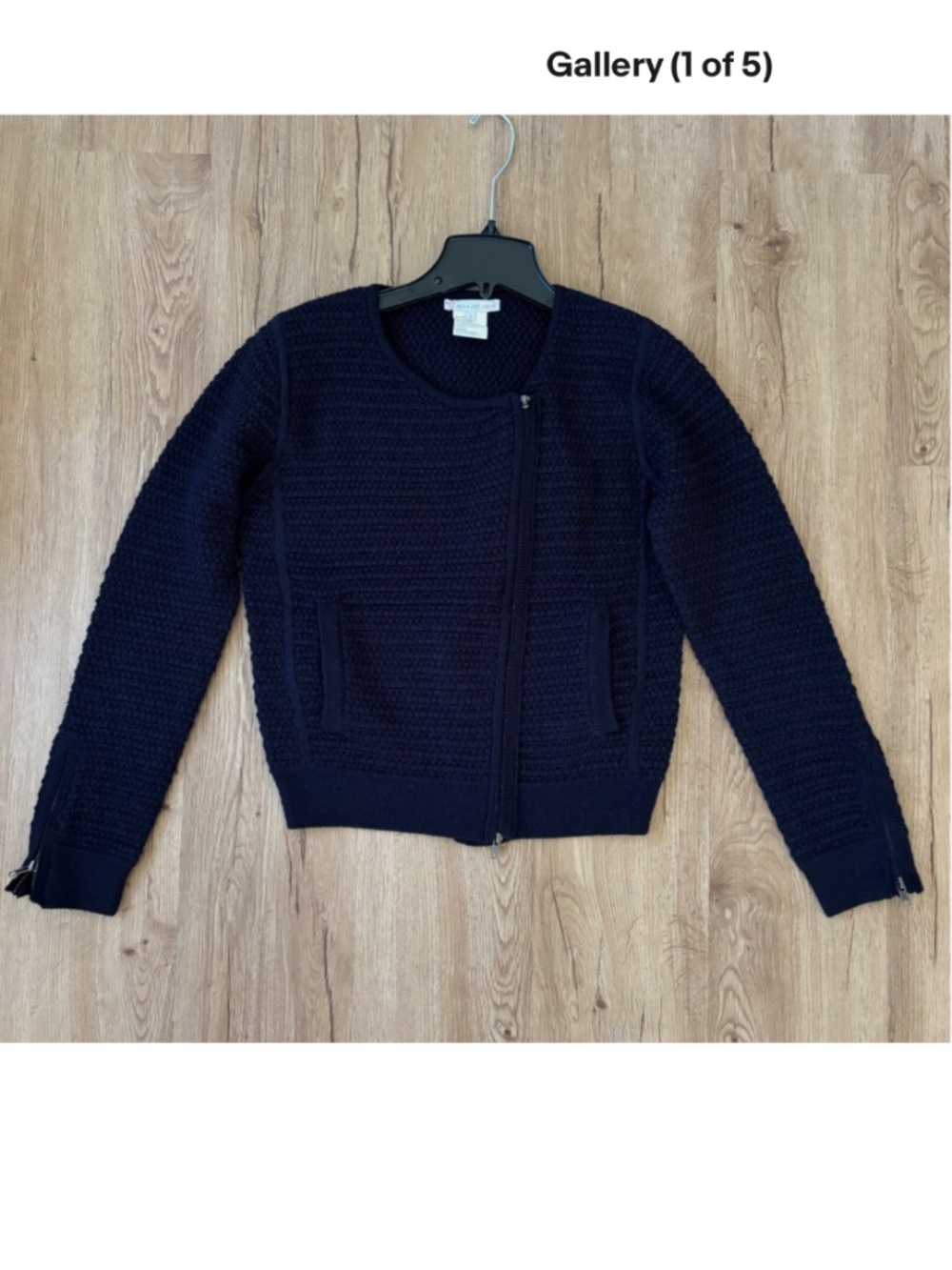 ★Paul & Joe Sister Navy Zip Front Chunky Knit Cardigan Sweater Size 3★